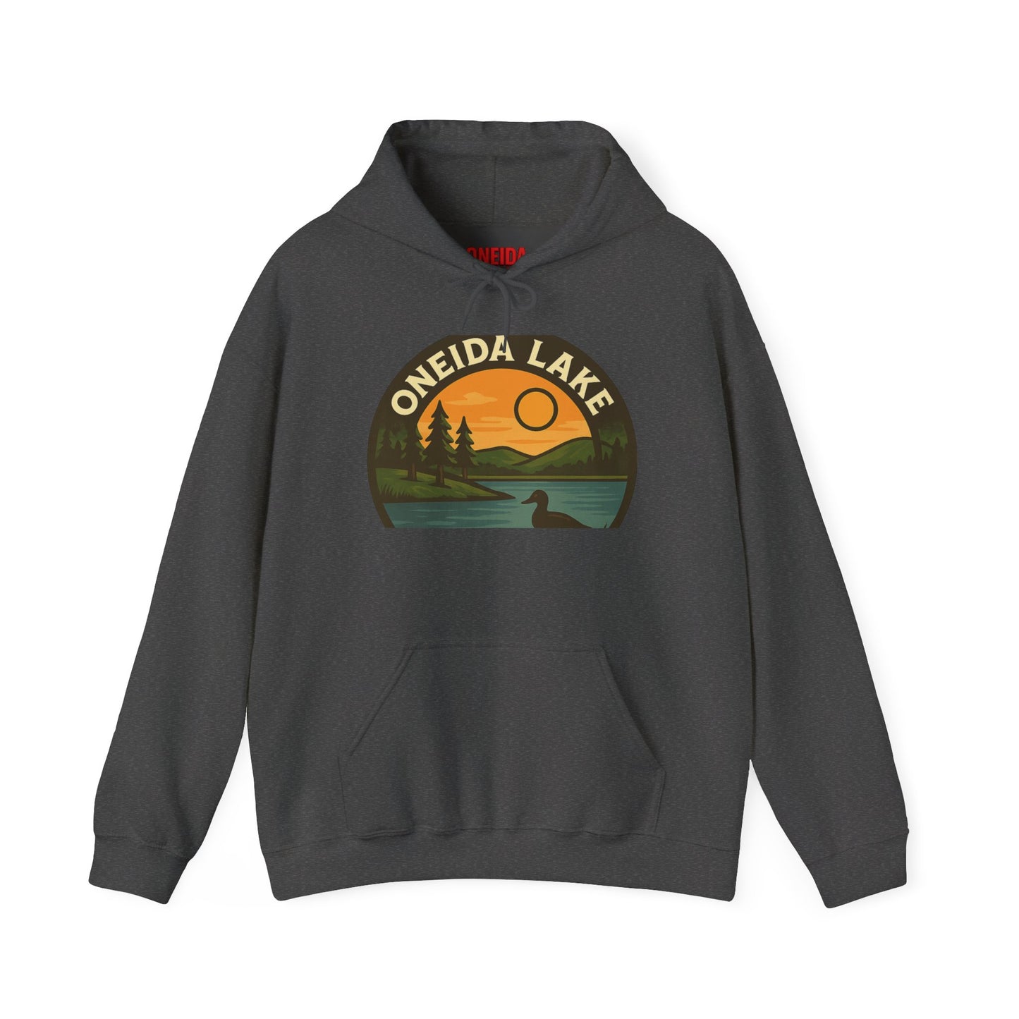 Oneida Lake Hoodie, Cozy Casual Wear, Unisex Sweatshirt, Lake Lover Gift, Outdoor Adventure Apparel, Summer Retreat Fashion