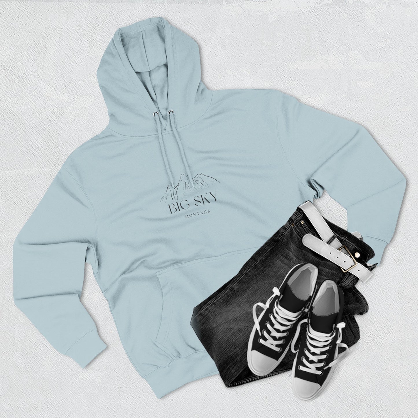 Big Sky Inspired Fleece Hoodie, Casual Wear, Relaxation, Gift for Autumn Lovers, Travel Essential