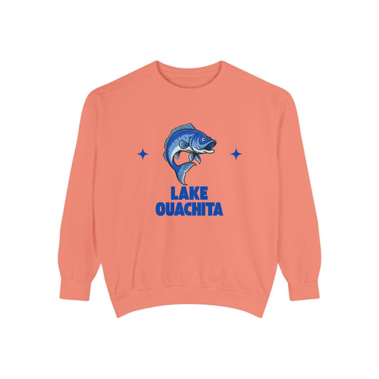 Lake Ouachita Fish Design Unisex Sweatshirt | Cozy Fishing Apparel, Casual Wear, Gift for Anglers, Lake Day Outfit, Nature Lovers Sweatshirt