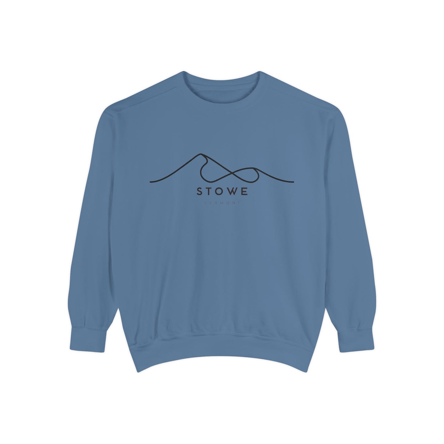 Stowe Chill Vibes Sweatshirt - Unisex Garment-Dyed Style, Perfect for Lounging