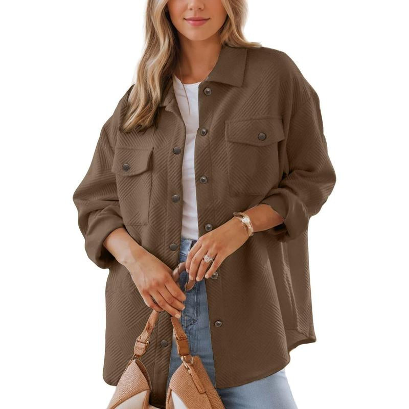 Live Women'S Flannel Shacket Jacket with Pockets Casual Fall Coat Long Sleeve Button down Collared Winter Clothes Fit Chic Outfits