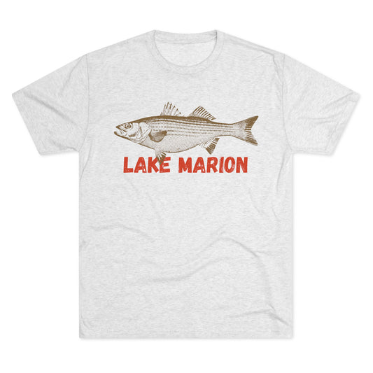 Lake Marion Fishing Tee, Unisex Crew Neck Shirt, Summer Lake Apparel, Gift for Fishermen, Outdoor Adventure T-Shirt, Lake House Style