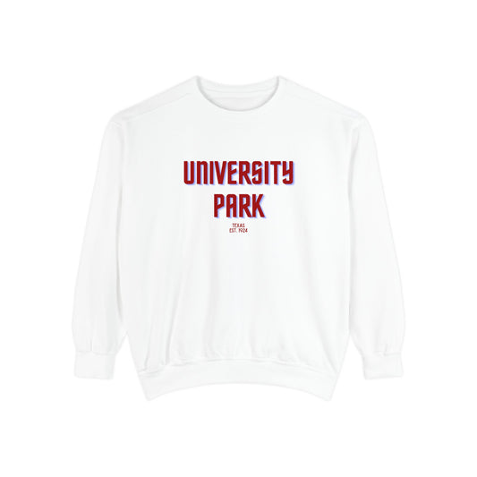 University Park Unisex Garment-Dyed Sweatshirt | Cozy Fashion, Perfect for Casual Outings, Gifts, Fall & Winter Style, Everyday Comfort