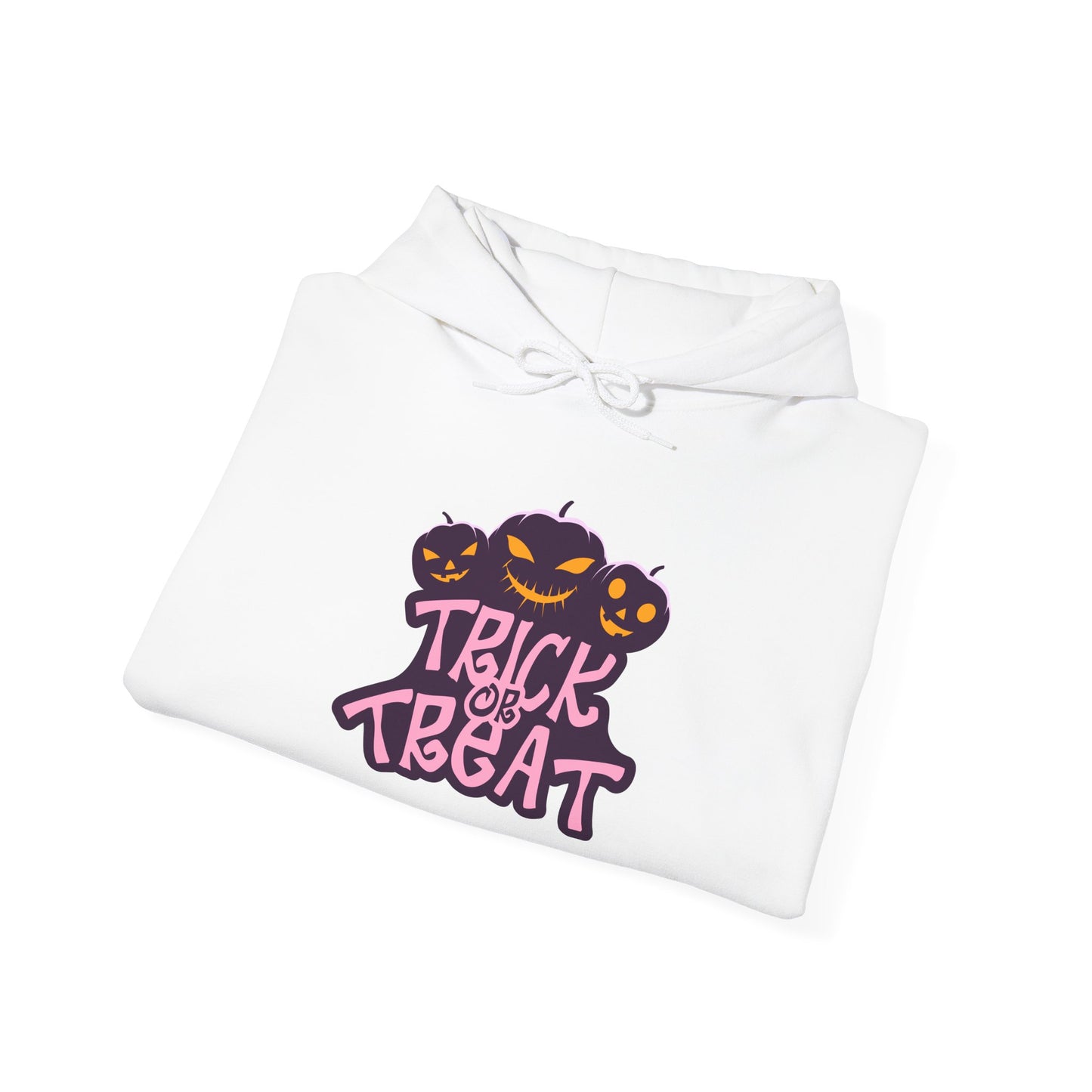 Halloween Trick or Treat Hoodie, Cozy Unisex Sweatshirt, Perfect for Fall Celebrations, Spooky Season Apparel, Gift for Halloween Lovers