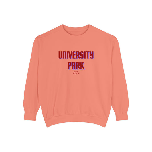 University Park Unisex Garment-Dyed Sweatshirt | Cozy Fashion, Perfect for Casual Outings, Gifts, Fall & Winter Style, Everyday Comfort