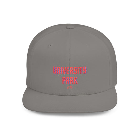 University Park Stylish Flat Bill Snapback Hat with Design, Perfect for Casual Outings, Streetwear, Gifts, Festivals, Everyday Wear