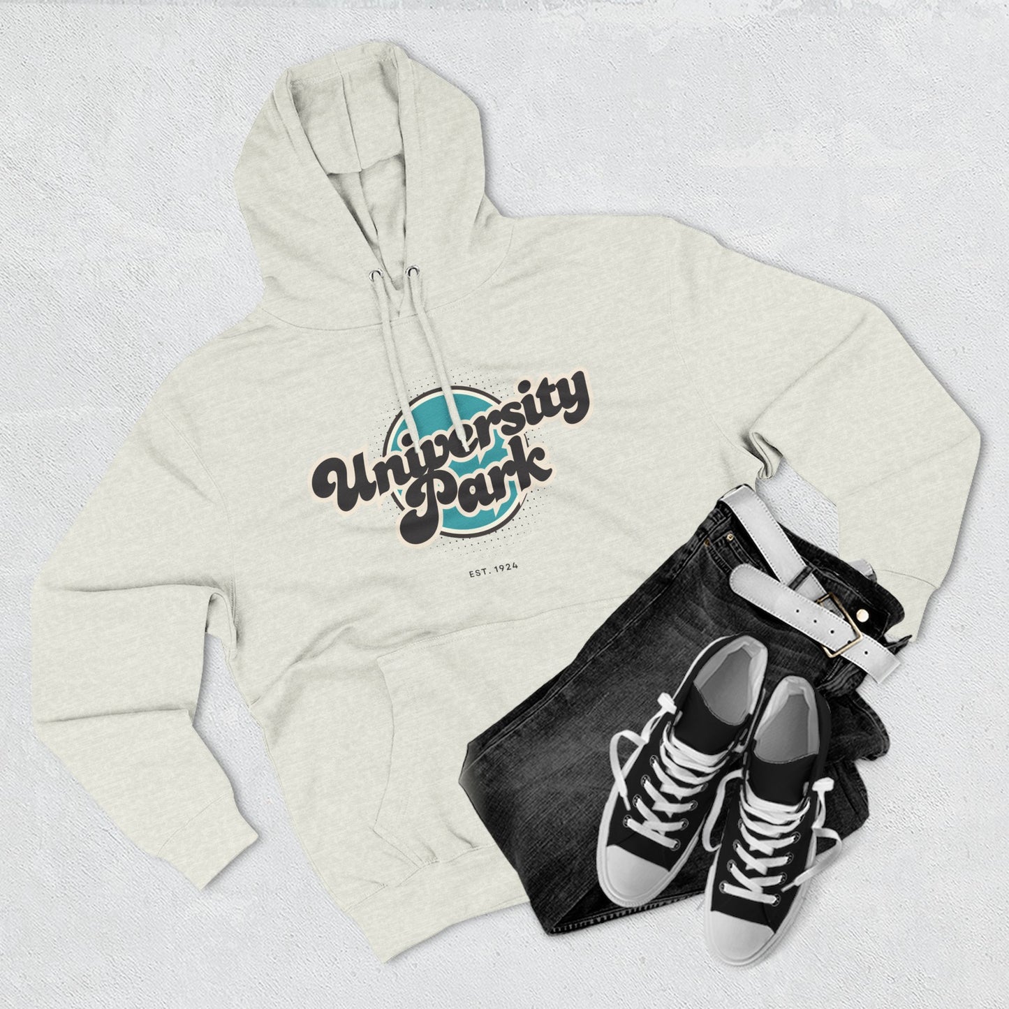 University Park Retro Vibe Hoodie for Casual Days, Streetwear, Unisex Gift, Cozy Layering Apparel