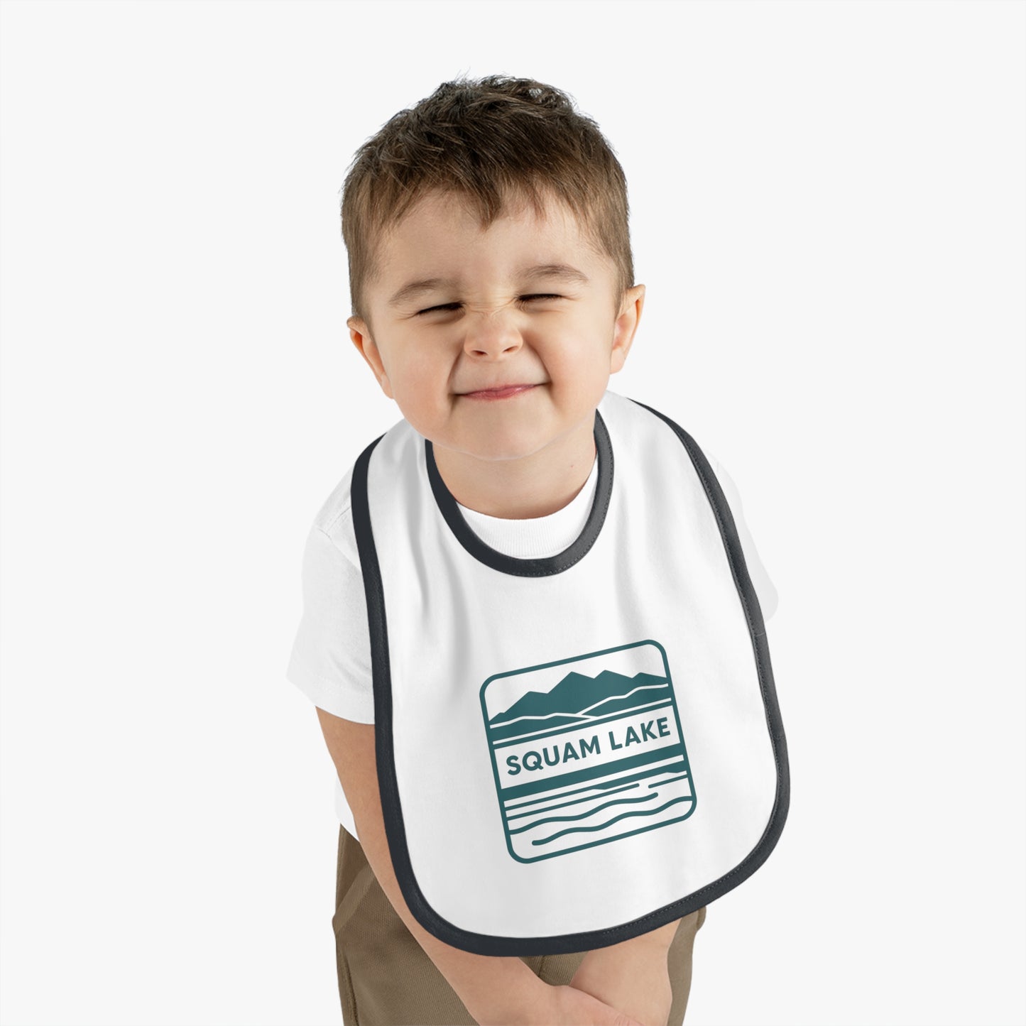 Squam Lake Baby Contrast Trim Jersey Bib