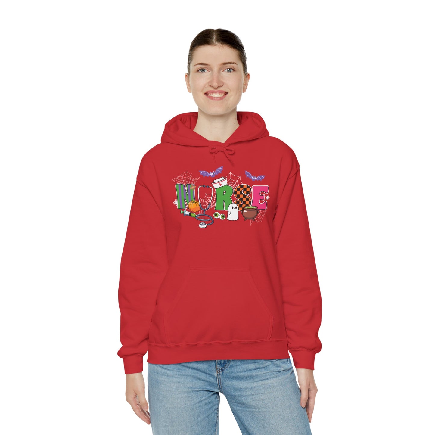 Nurse Whimsical Halloween Hooded Sweatshirt, Fall Fashion, Cozy Sweater Gift, Unisex Hoodie, Halloween Apparel