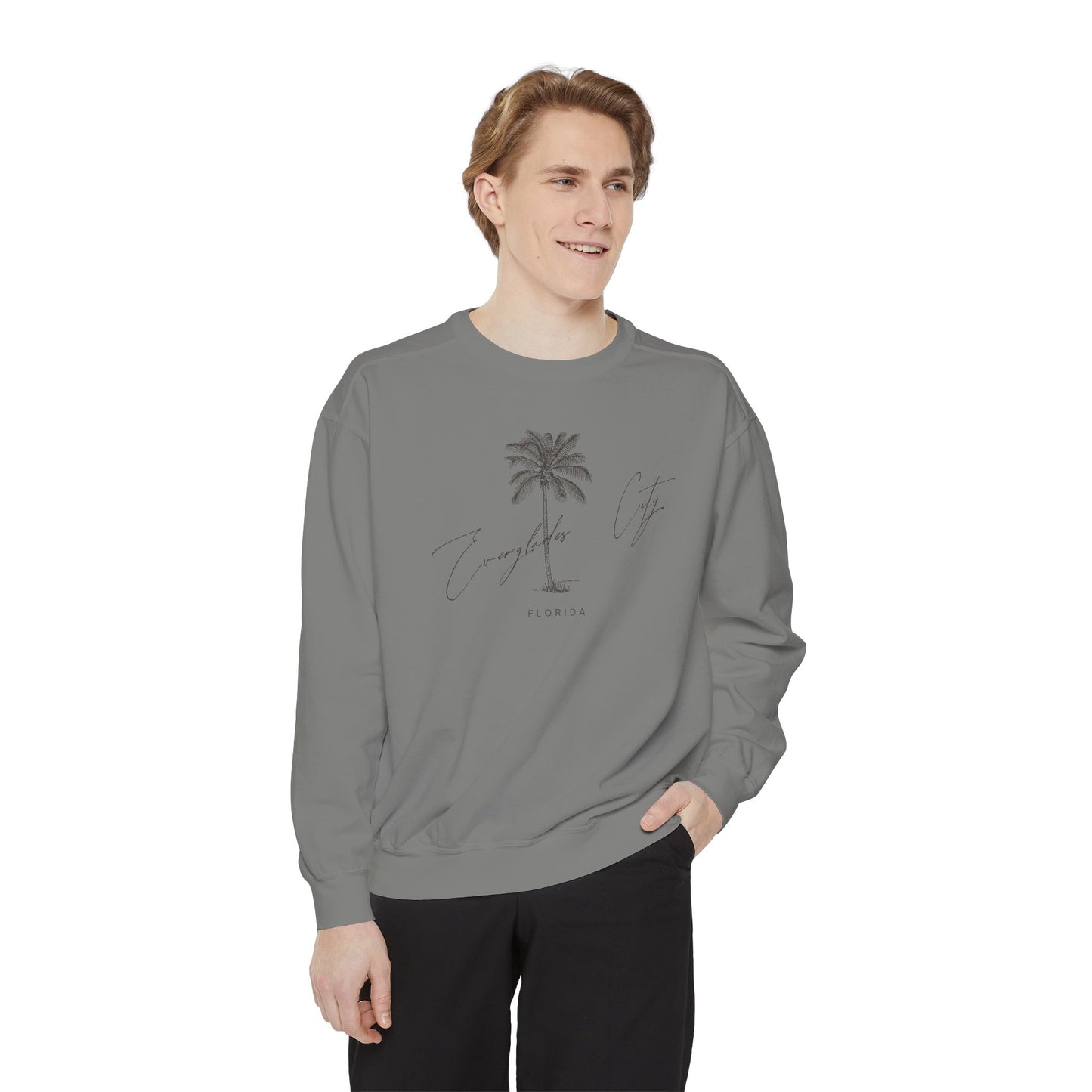 Everglades City Chill Vibes Sweatshirt - Unisex Garment-Dyed Style, Perfect for Lounging