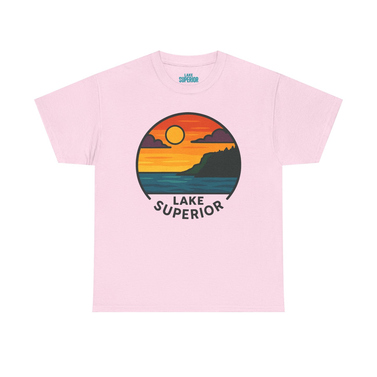 Lake Superior Graphic Tee | Unisex Heavy Cotton T-Shirt, Nature Lover Gift, Lake Adventure Shirt, Outdoor Apparel, Vintage Lake Design