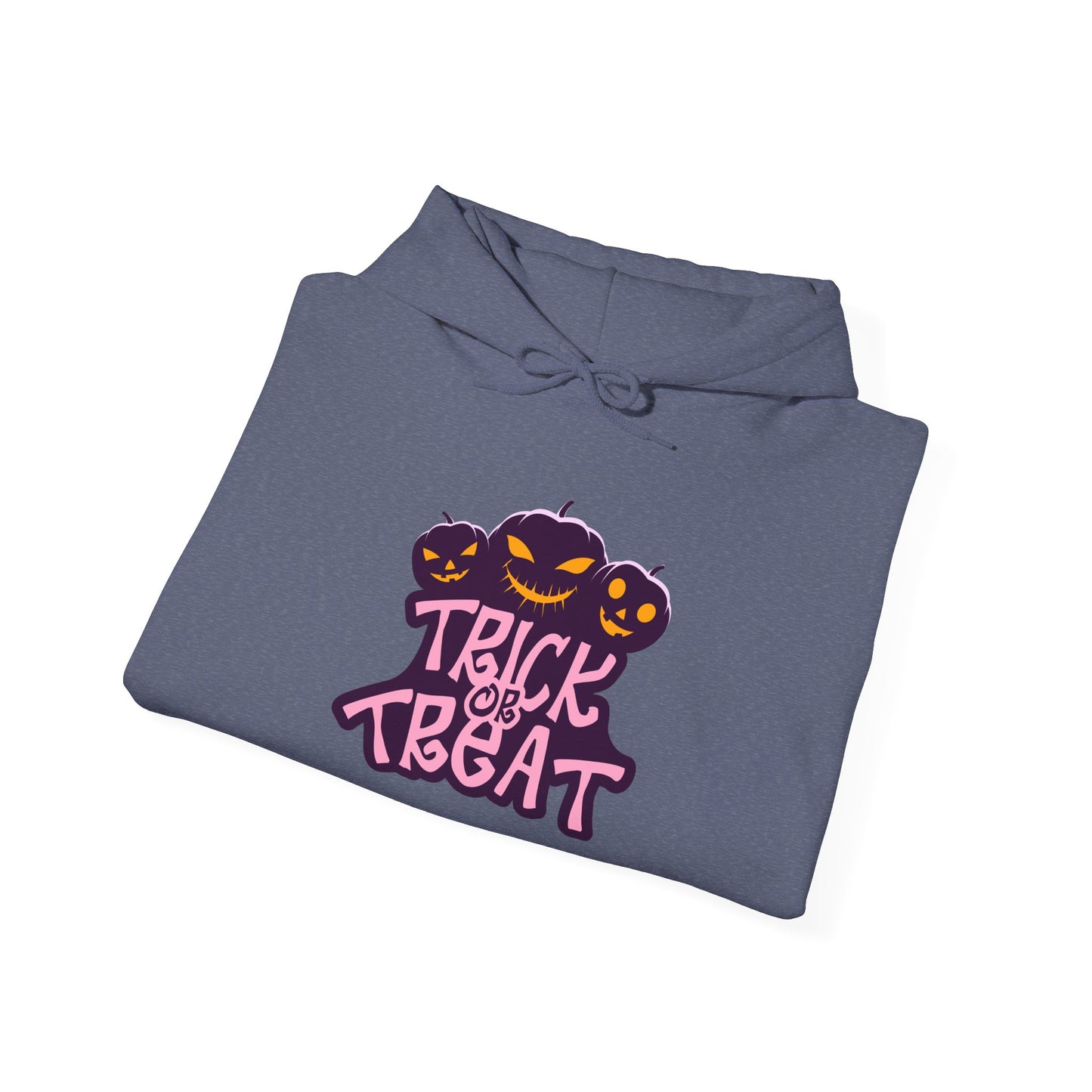 Halloween Trick or Treat Hoodie, Cozy Unisex Sweatshirt, Perfect for Fall Celebrations, Spooky Season Apparel, Gift for Halloween Lovers