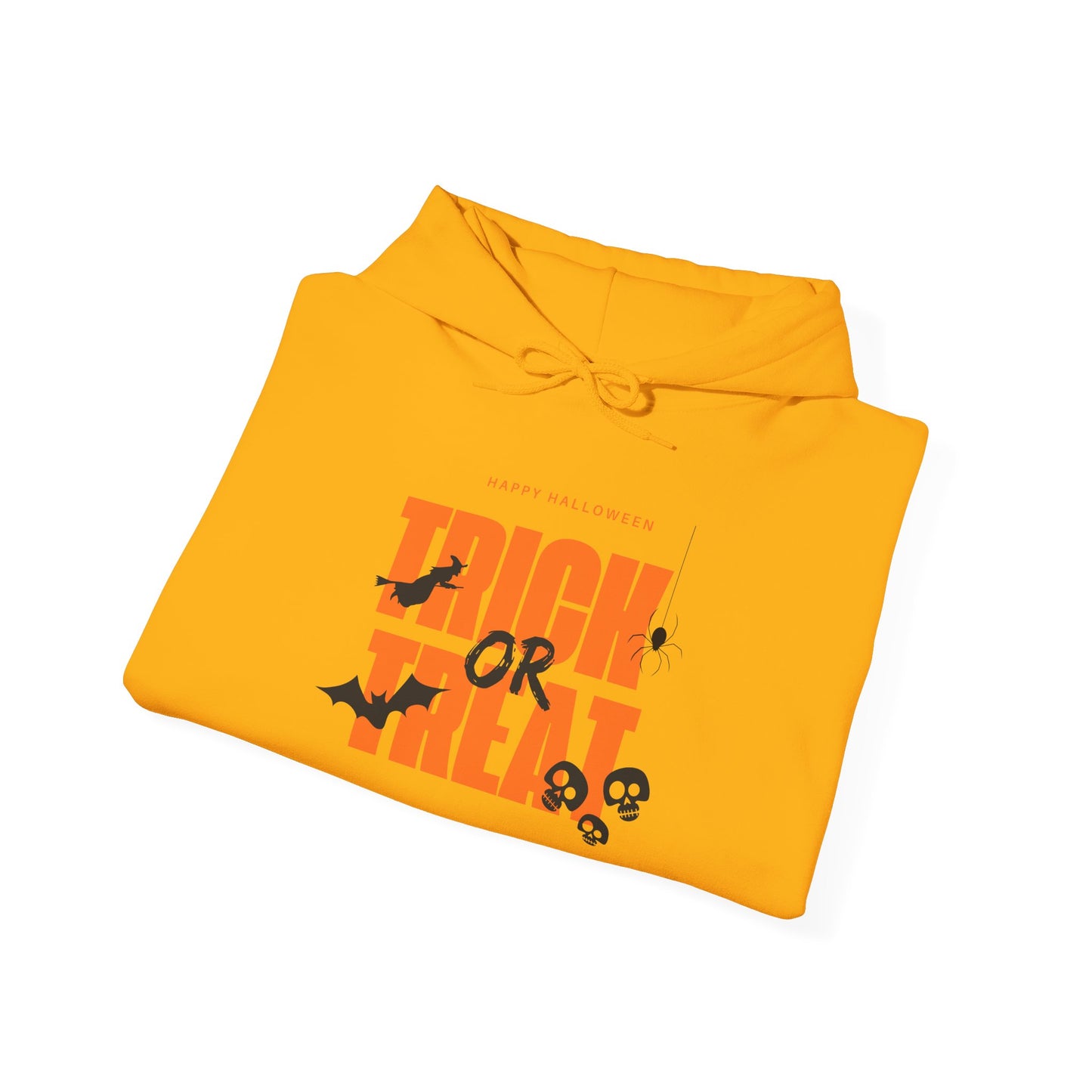 Halloween Trick or Treat Hoodie, Cozy Fall Sweatshirt, Spooky Season Apparel, Unisex Halloween Sweatshirt, Perfect for Pumpkin Patch