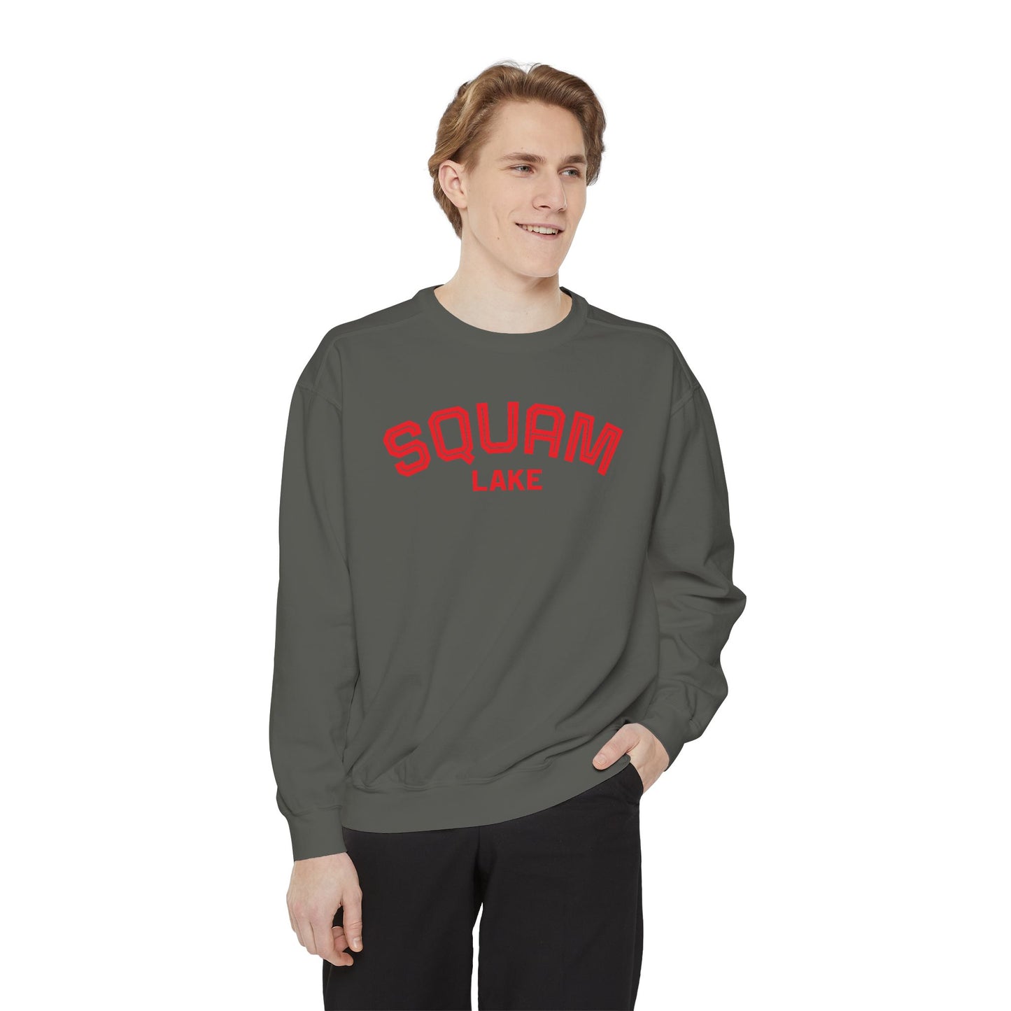 Squam Lake Unisex Garment-Dyed Sweatshirt, Cozy Casual Wear, Perfect for Lakeside Gatherings, Great for Fall, Gift for Nature Lovers