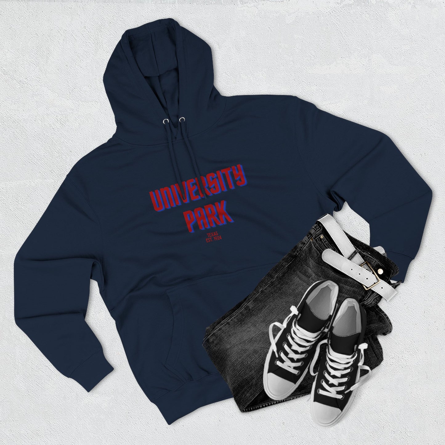 University Park Fleece Hoodie, Casual Sweatshirt, Cozy Layering Piece, Perfect Gift for All Occasions, Stylish Streetwear