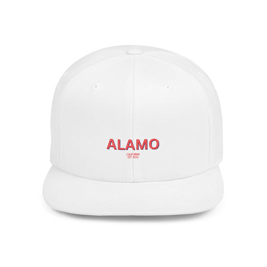 Alamo Stylish Flat Bill Snapback Hat with Design, Perfect for Casual Outings, Streetwear, Gifts, Festivals, Everyday Wear