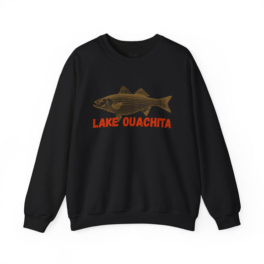 Lake Ouachita Fishing Sweatshirt, Unisex Crewneck, Casual Wear, Gift for Fishermen, Outdoor Apparel, Lake House Cozy