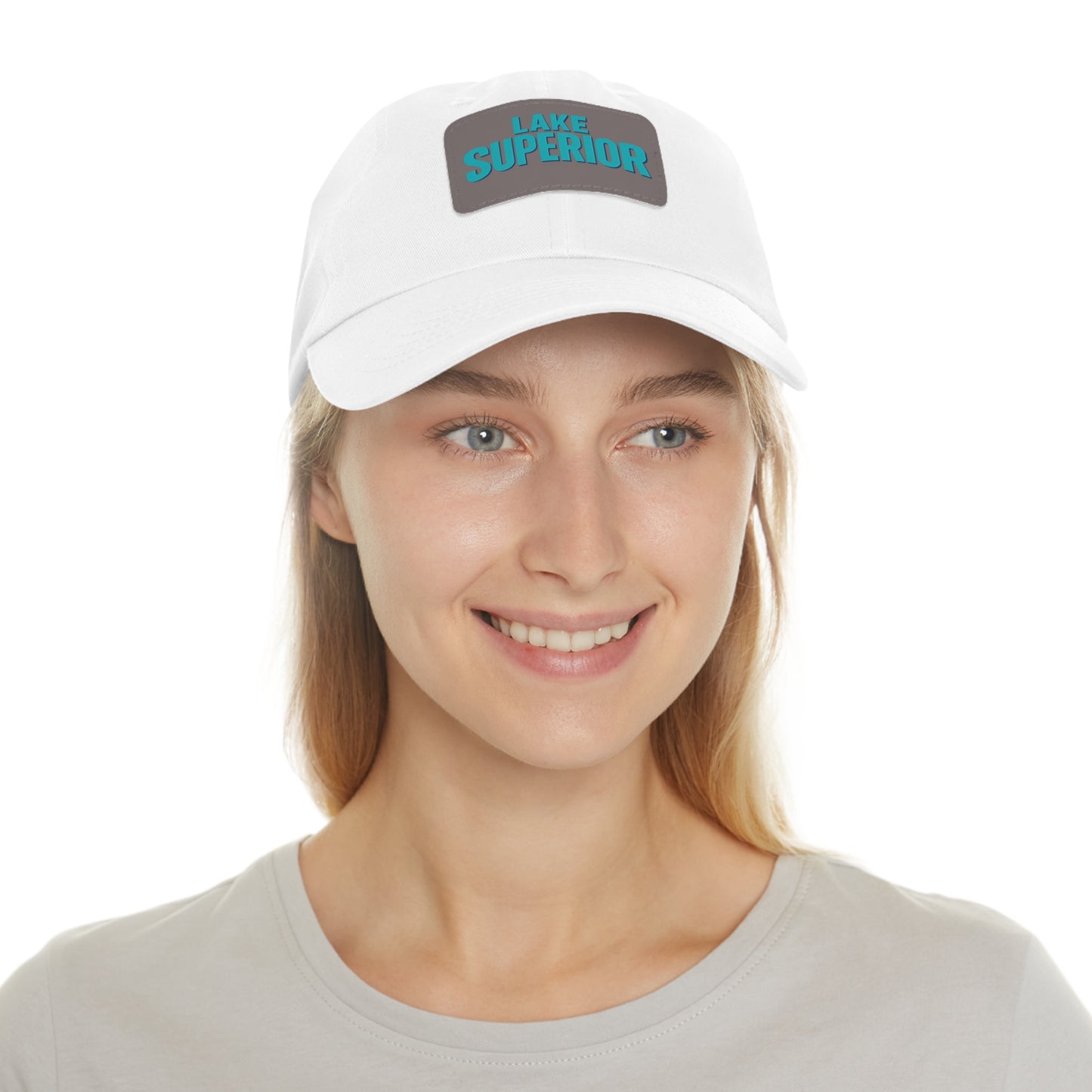 Lake Superior Dad Hat with Leather Patch (Rectangle)