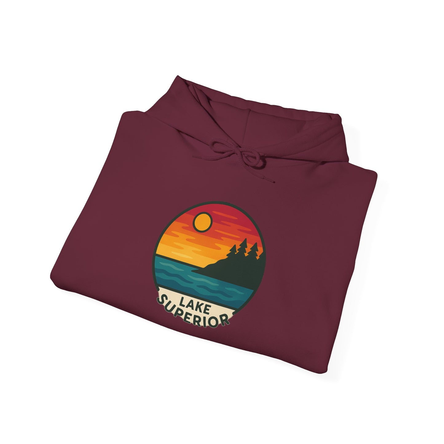 Lake Superior Hoodie, Cozy Casual Wear, Unisex Sweatshirt, Lake Lover Gift, Outdoor Adventure Apparel, Summer Retreat Fashion