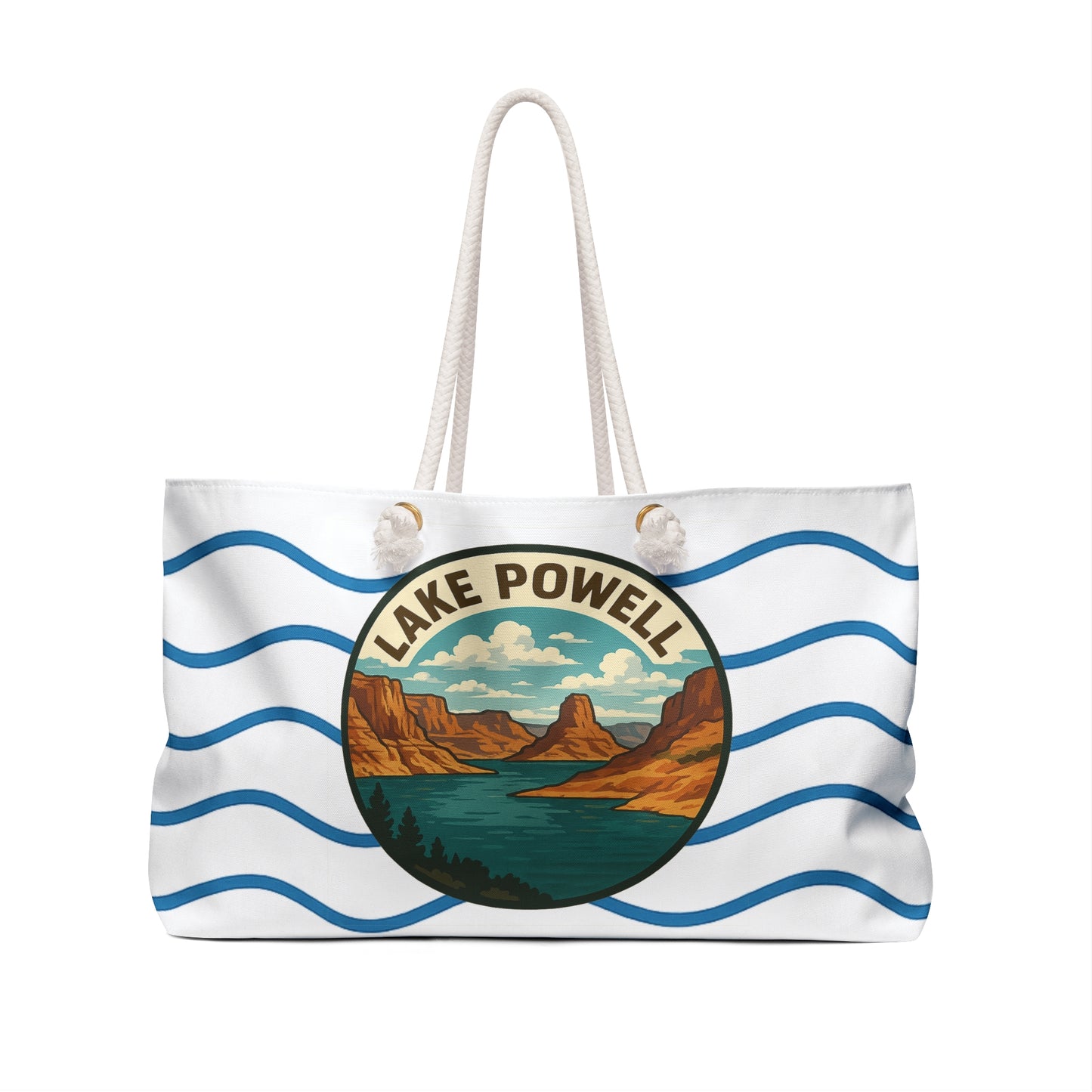 Lake Powell Weekender Bag White | Travel Tote, Beach Bag, Vacation Essentials, Escape Bag, Lake Life Carryall