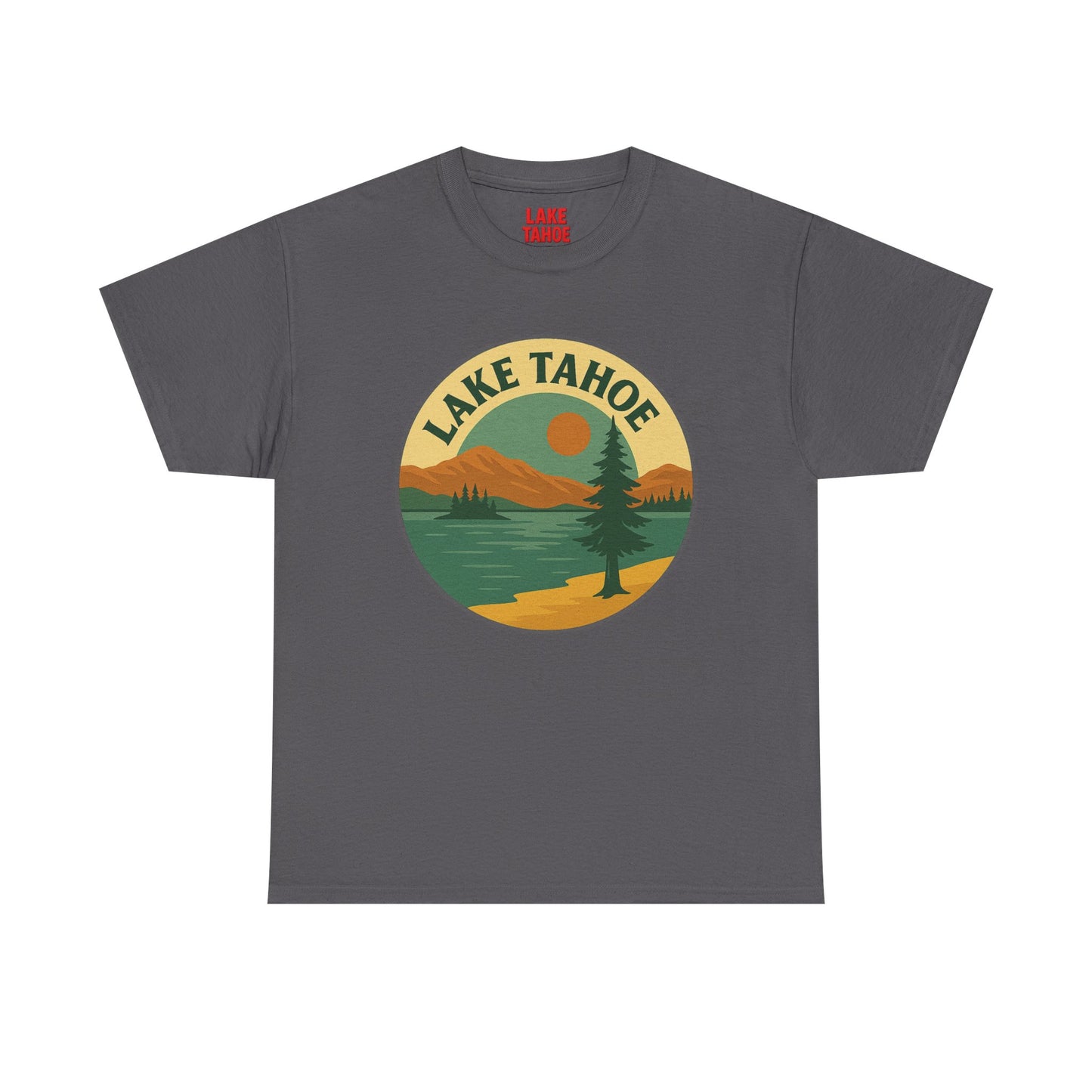 Lake Tahoe Graphic Tee | Unisex Heavy Cotton T-Shirt, Nature Lover Gift, Lake Adventure Shirt, Outdoor Apparel, Vintage Lake Design