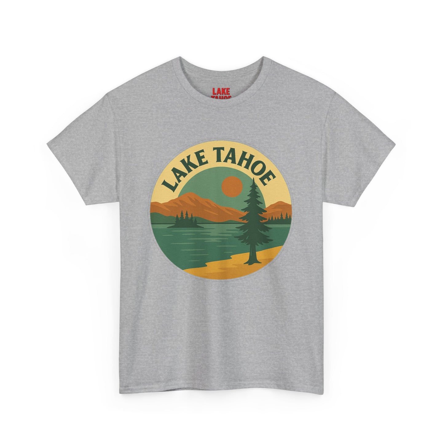 Lake Tahoe Graphic Tee | Unisex Heavy Cotton T-Shirt, Nature Lover Gift, Lake Adventure Shirt, Outdoor Apparel, Vintage Lake Design