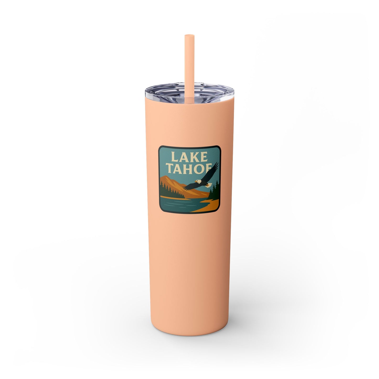 Lake Tahoe Skinny Tumbler - 20oz Travel Mug, Eco-Friendly Drinkware for Adventurers, Ideal for Camping, Picnics, and Daily Hydration