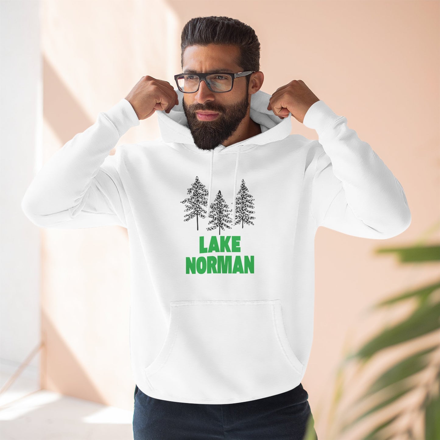 Lake Norman Fleece Hoodie, Cozy Sweatshirt, Outdoor Adventure Wear, Unique Gift for Lake Lovers, Perfect for Fall and Winter