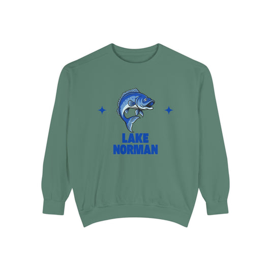 Lake Norman Fish Design Unisex Sweatshirt | Cozy Fishing Apparel, Casual Wear, Gift for Anglers, Lake Day Outfit, Nature Lovers Sweatshirt