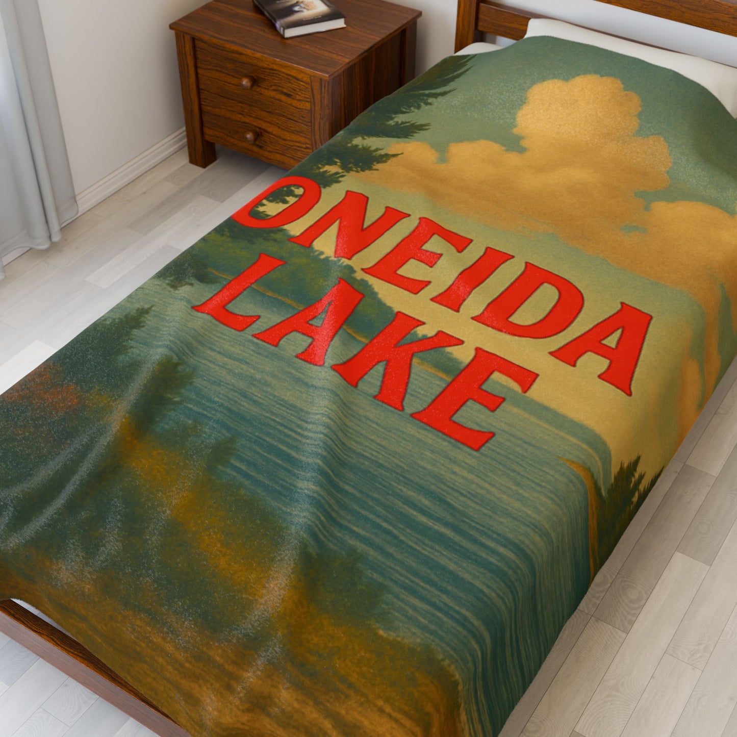 Oneida Lake Velveteen Plush Blanket