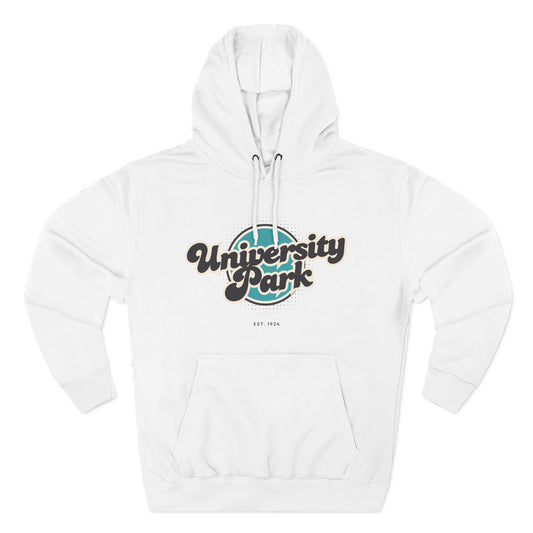 University Park Retro Vibe Hoodie for Casual Days, Streetwear, Unisex Gift, Cozy Layering Apparel