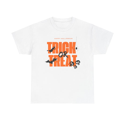 Halloween Unisex Tee, Funny Trick or Treat Shirt, Spooky Halloween Apparel, Unisex Cotton T-Shirt, Halloween Costume Top