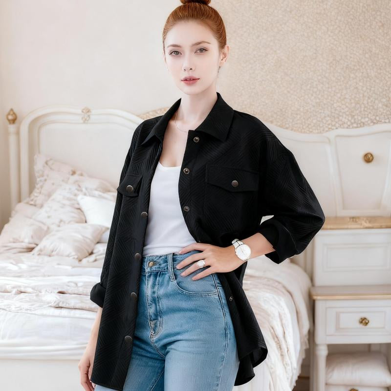 Live Women'S Flannel Shacket Jacket with Pockets Casual Fall Coat Long Sleeve Button down Collared Winter Clothes Fit Chic Outfits