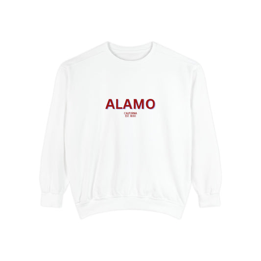 Alamo Unisex Garment-Dyed Sweatshirt | Cozy Fashion, Perfect for Casual Outings, Gifts, Fall & Winter Style, Everyday Comfort
