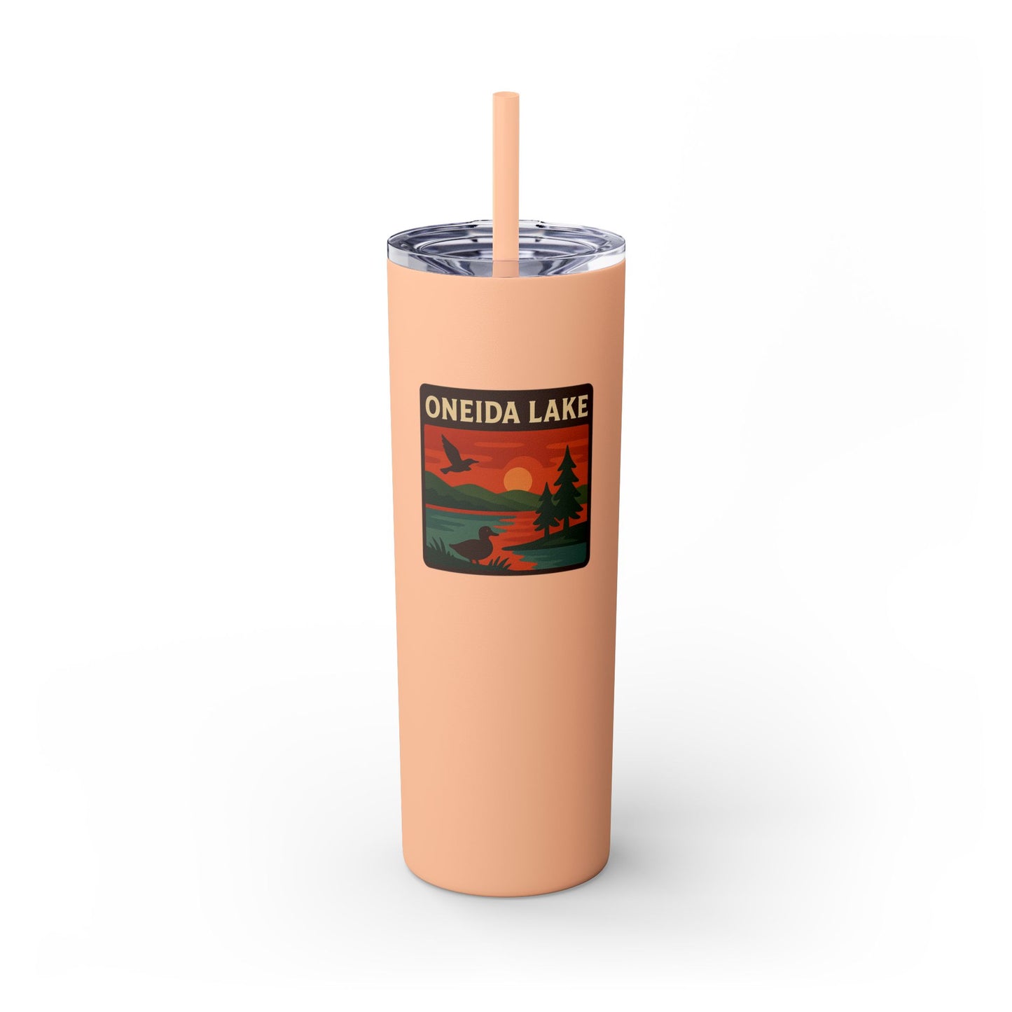 Oneida Lake Skinny Tumbler - 20oz Travel Mug, Eco-Friendly Drinkware for Adventurers, Ideal for Camping, Picnics, and Daily Hydration