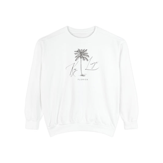 Key Largo Chill Vibes Sweatshirt - Unisex Garment-Dyed Style, Perfect for Lounging