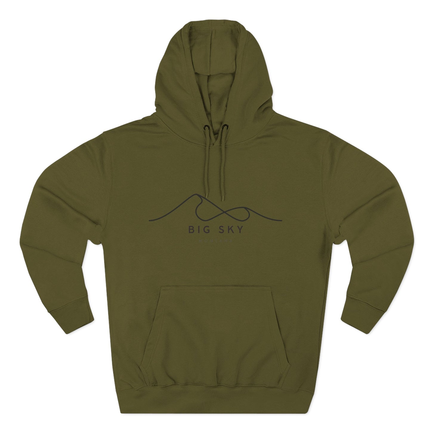 Big Sky Stylish Three-Panel Fleece Hoodie for Cozy Days, Casual Wear, Warm Layering, Gift for Him or Her