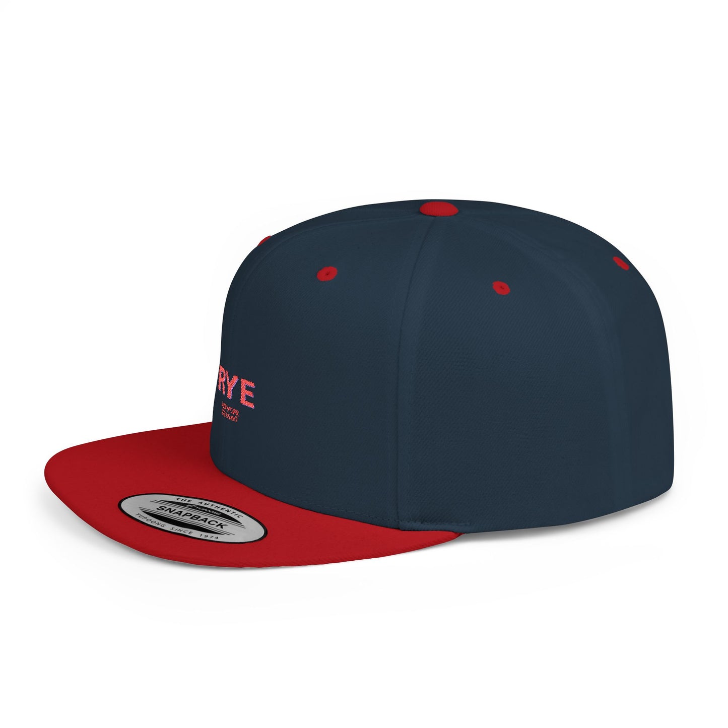 Rye Stylish Flat Bill Snapback Hat with Design, Perfect for Casual Outings, Streetwear, Gifts, Festivals, Everyday Wear