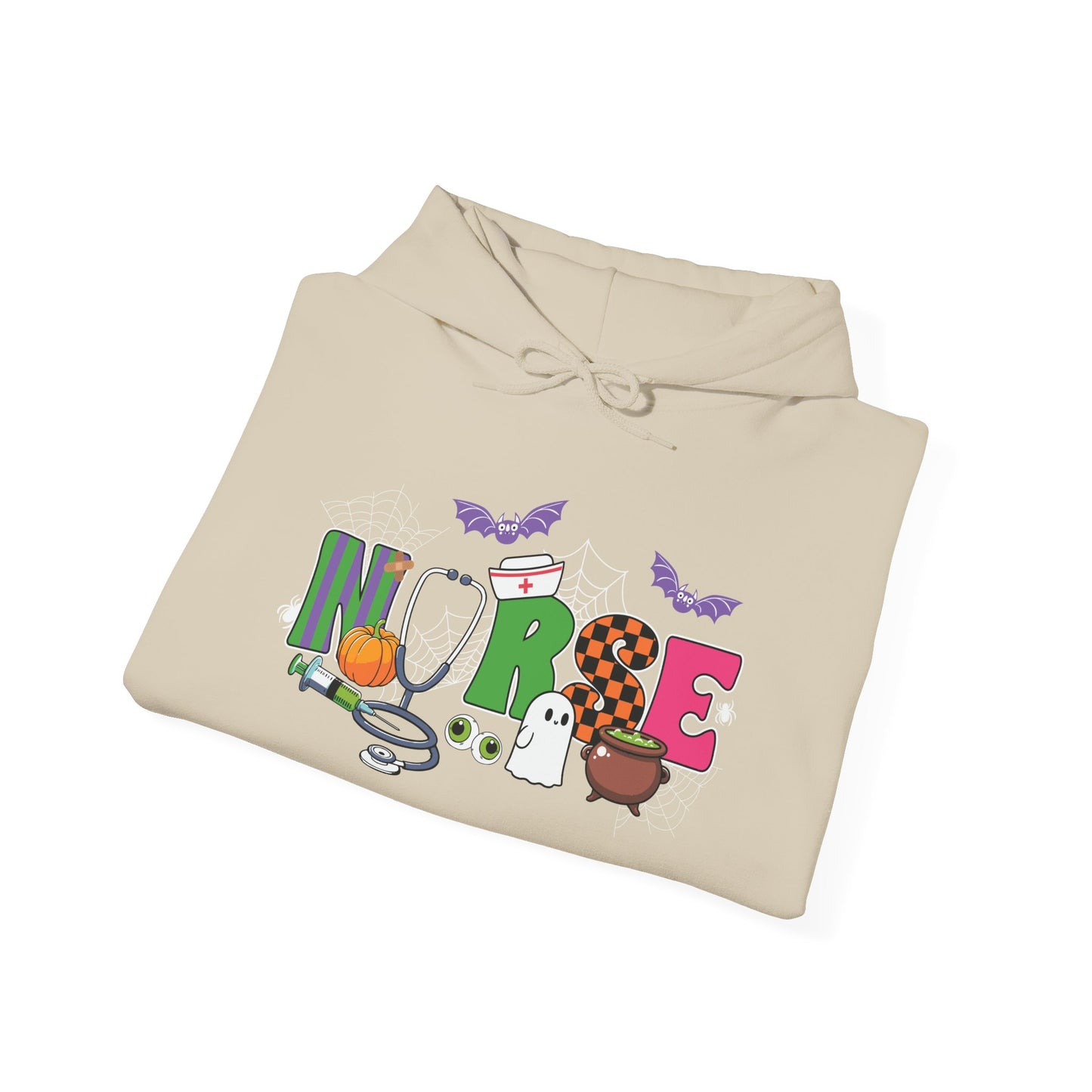 Nurse Whimsical Halloween Hooded Sweatshirt, Fall Fashion, Cozy Sweater Gift, Unisex Hoodie, Halloween Apparel