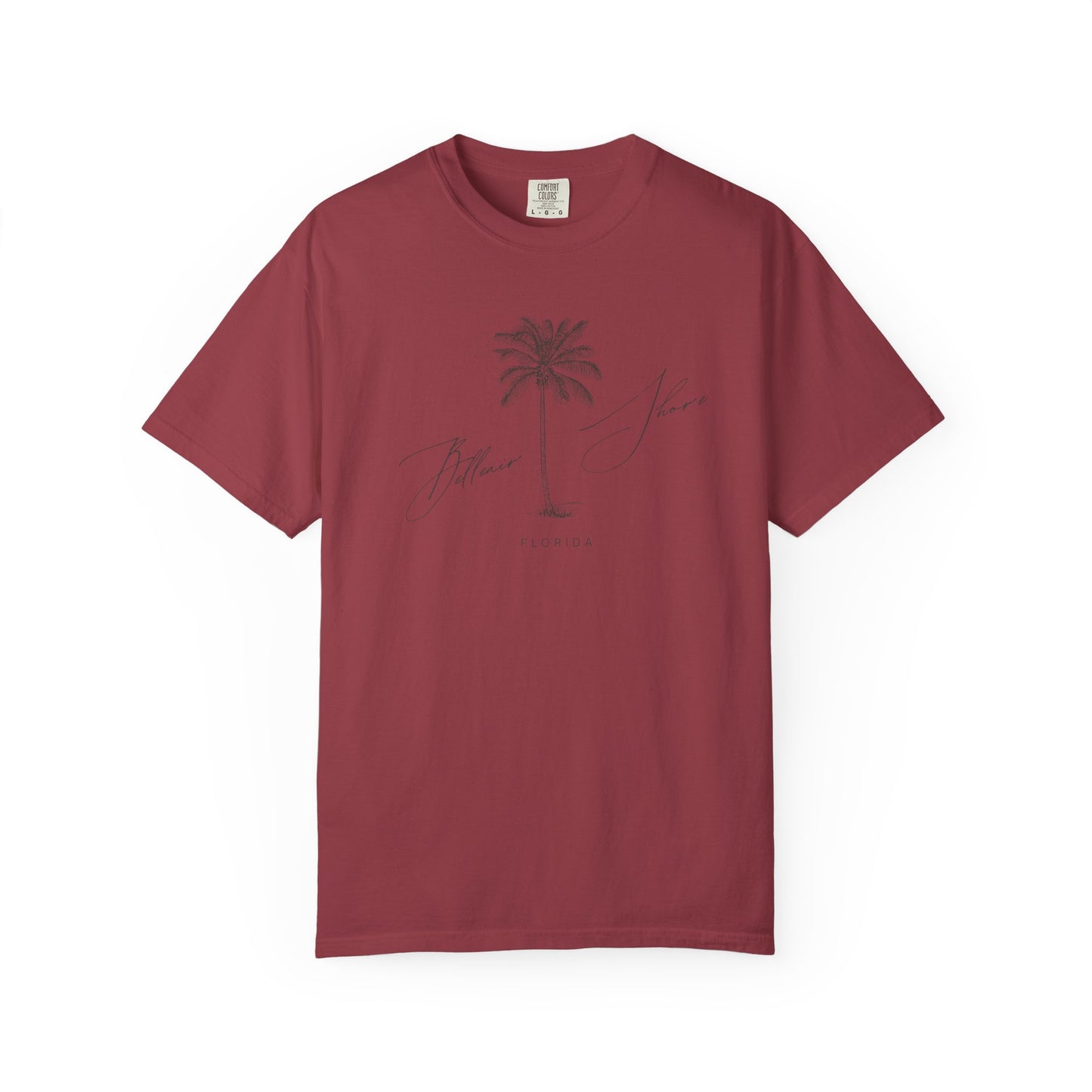 Belleair Shore Chill Vibes Palm Tree Tee - Unisex Garment-Dyed T-shirt for Beach Lovers, Summer Outings, Casual Wear, Gifts for Him/Her