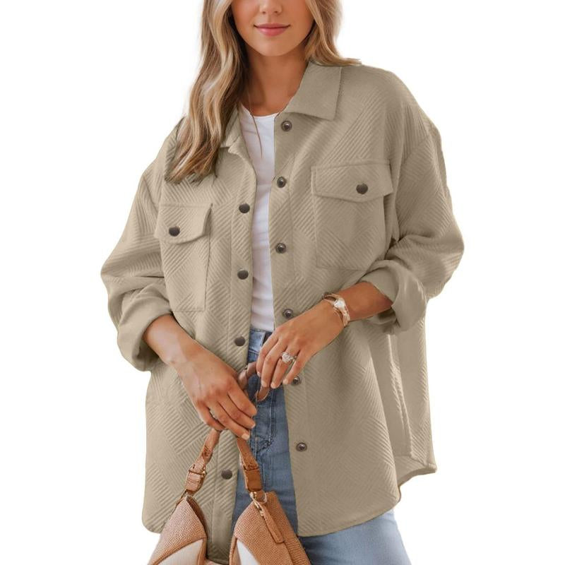 Live Women'S Flannel Shacket Jacket with Pockets Casual Fall Coat Long Sleeve Button down Collared Winter Clothes Fit Chic Outfits