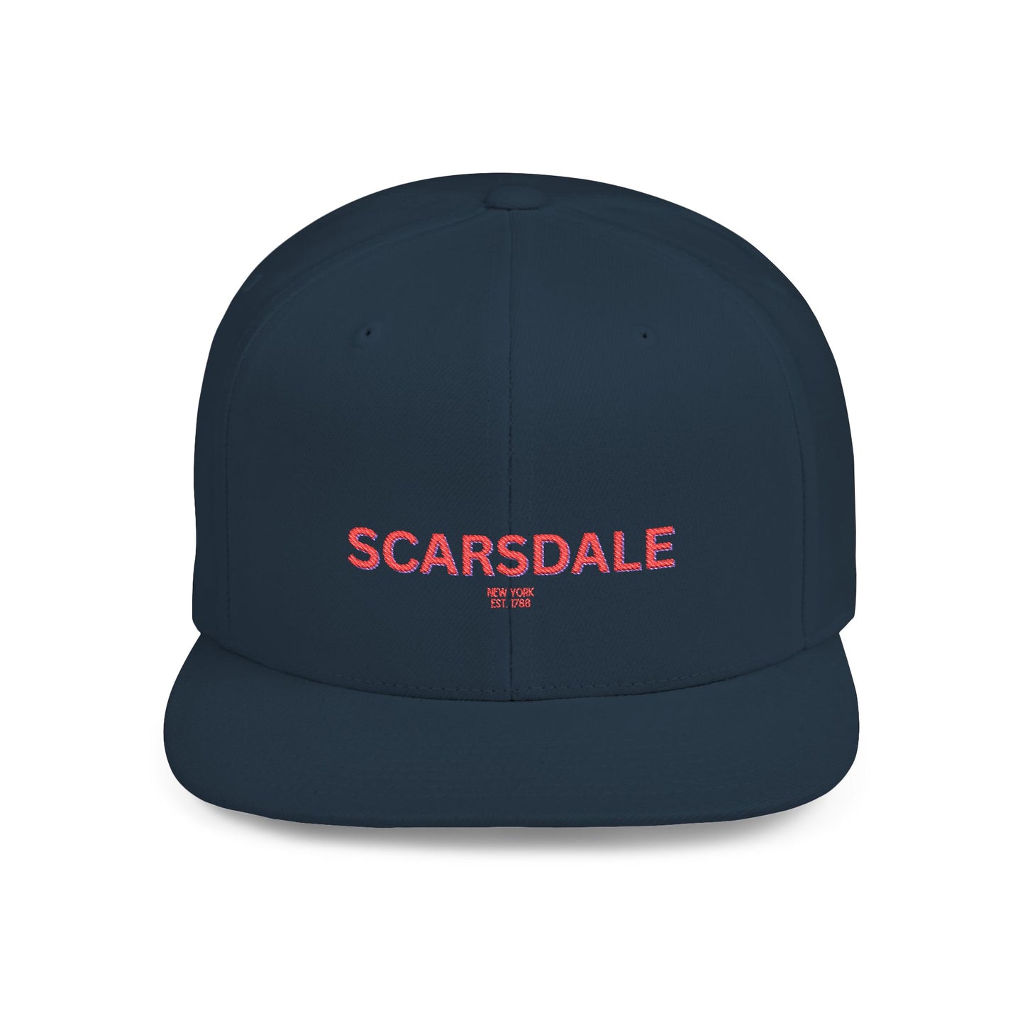 Scarsdale Stylish Flat Bill Snapback Hat with Scarsdale Design, Perfect for Casual Outings, Streetwear, Gifts, Festivals, Everyday Wear
