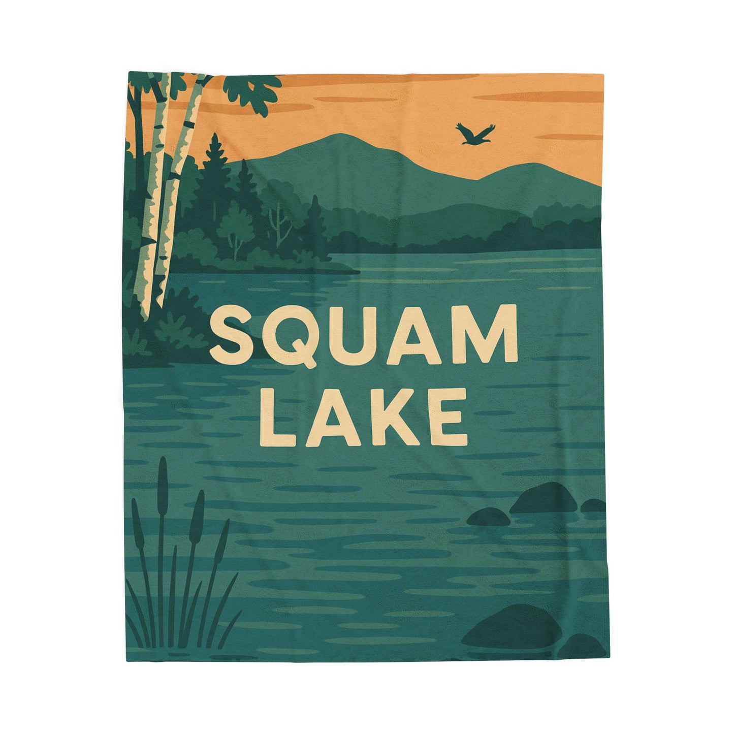 Squam Lake Velveteen Plush Blanket