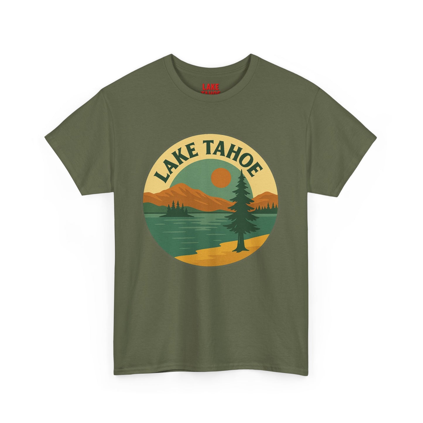 Lake Tahoe Graphic Tee | Unisex Heavy Cotton T-Shirt, Nature Lover Gift, Lake Adventure Shirt, Outdoor Apparel, Vintage Lake Design