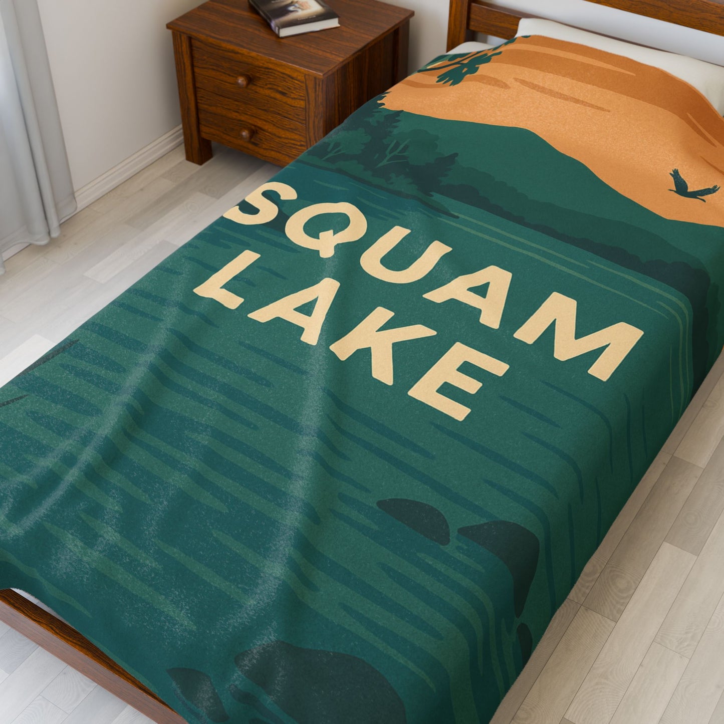 Squam Lake Velveteen Plush Blanket