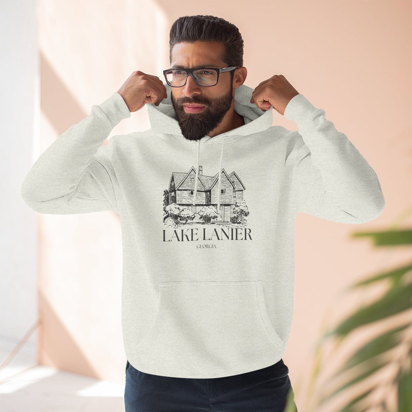 Cozy Lake Lanier Fleece Hoodie - Perfect for Relaxing, Outdoor Adventures, Gifts for Nature Lovers, Fall and Winter Apparel