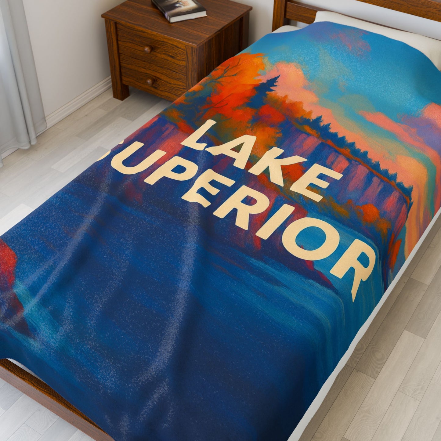 Lake Superior Velveteen Plush Blanket