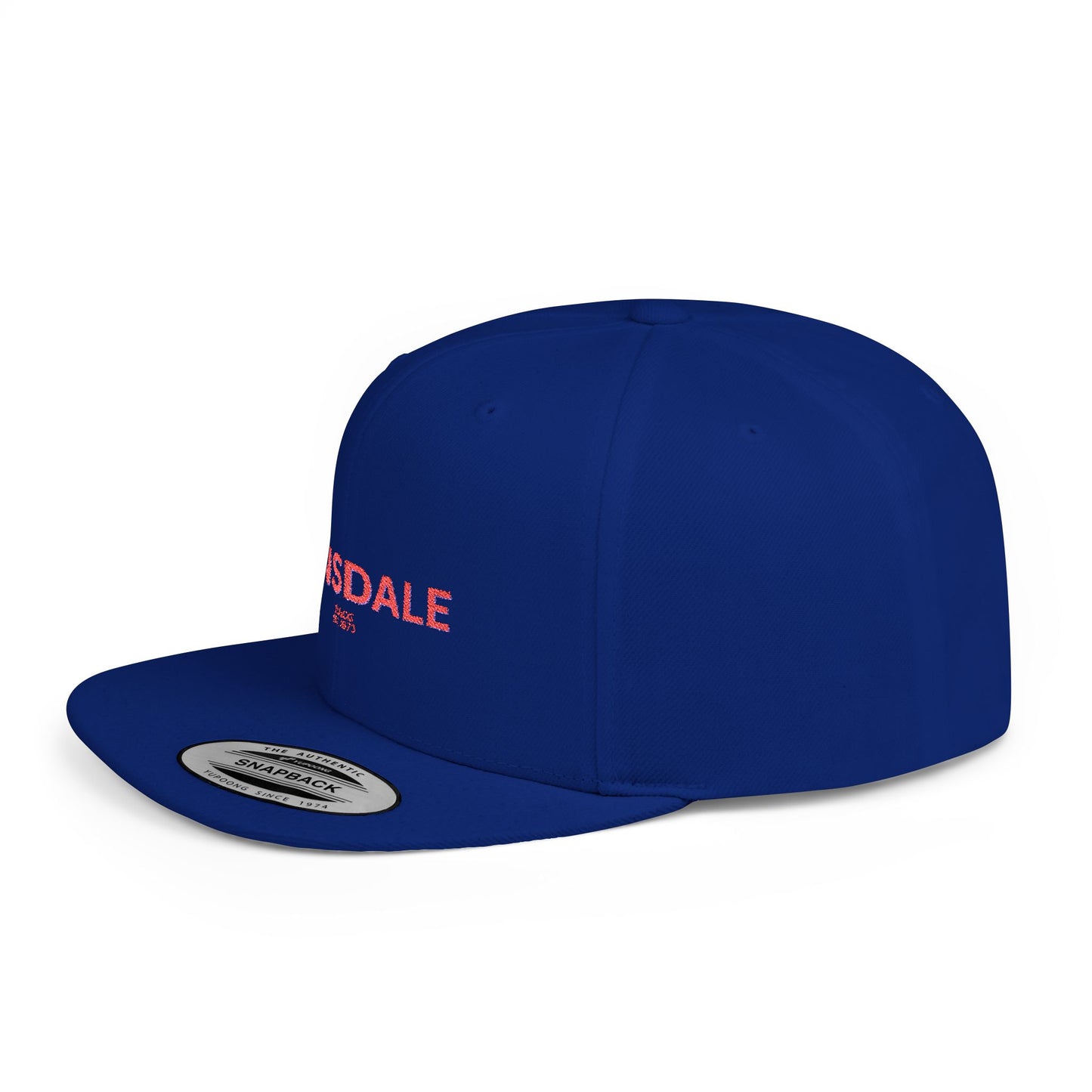 Hinsdale Stylish Flat Bill Snapback Hat with Design, Perfect for Casual Outings, Streetwear, Gifts, Festivals, Everyday Wear