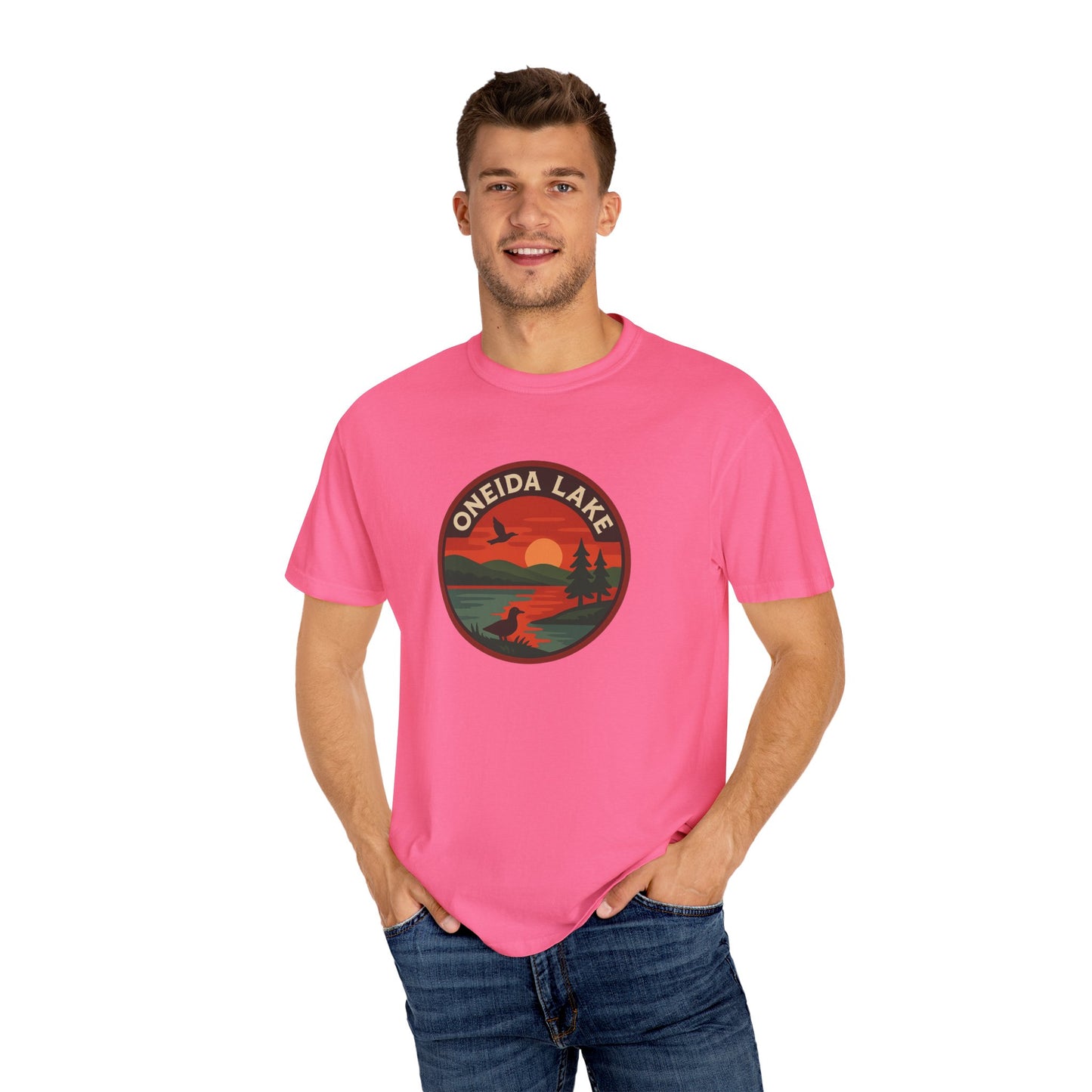 Oneida Lake Unisex T-Shirt, Casual Graphic Tee, Nature Lover Gift, Outdoor Adventure Shirt, Vacation Souvenir, Summer Wear