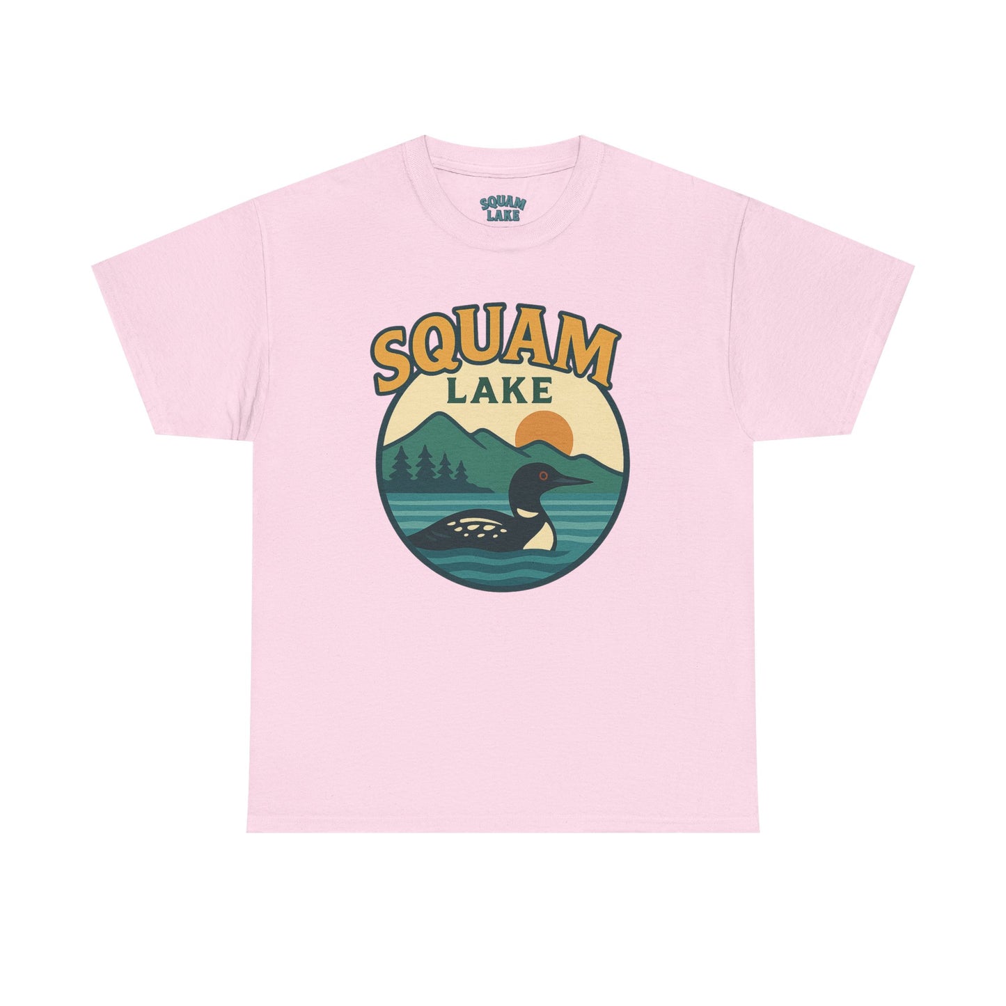 Squam Lake Graphic Tee | Unisex Heavy Cotton T-Shirt, Nature Lover Gift, Lake Adventure Shirt, Outdoor Apparel, Vintage Lake Design